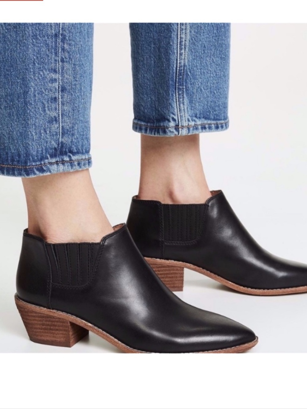 Madewell The Myles Ankle Boot Black Leather Booties Womens Size 9